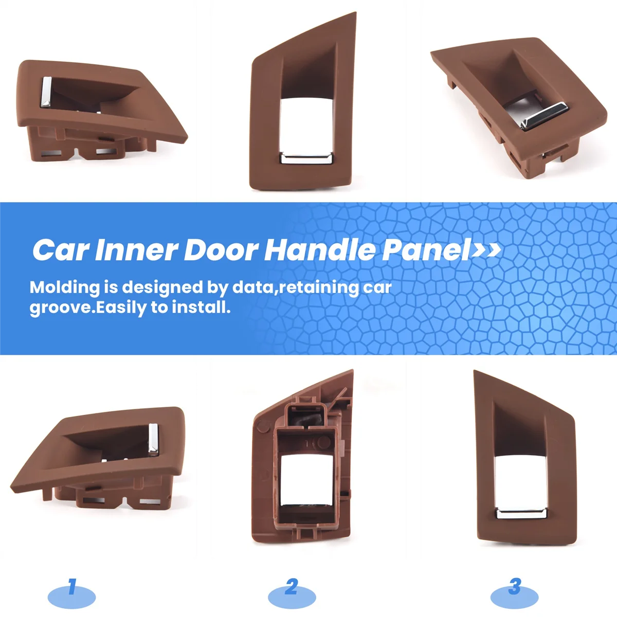 

Durable RHD Car Interior Door Handle Door Panel Pull Trim Cover Red-Brown RHD