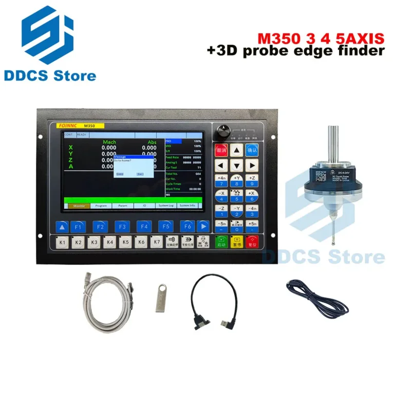 Newly upgraded CNC machining  M350 3/4/5 axis cnc offline controller kit V5  3D probe edge finder compatible with mach3 MPG