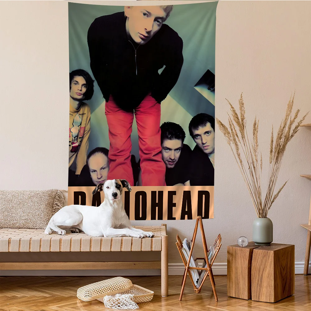 Rock Band Radiohead Music Art Anime Anime Tapestry Hippie Flower Wall Carpets Dorm Decor Cheap Hippie Wall Hanging