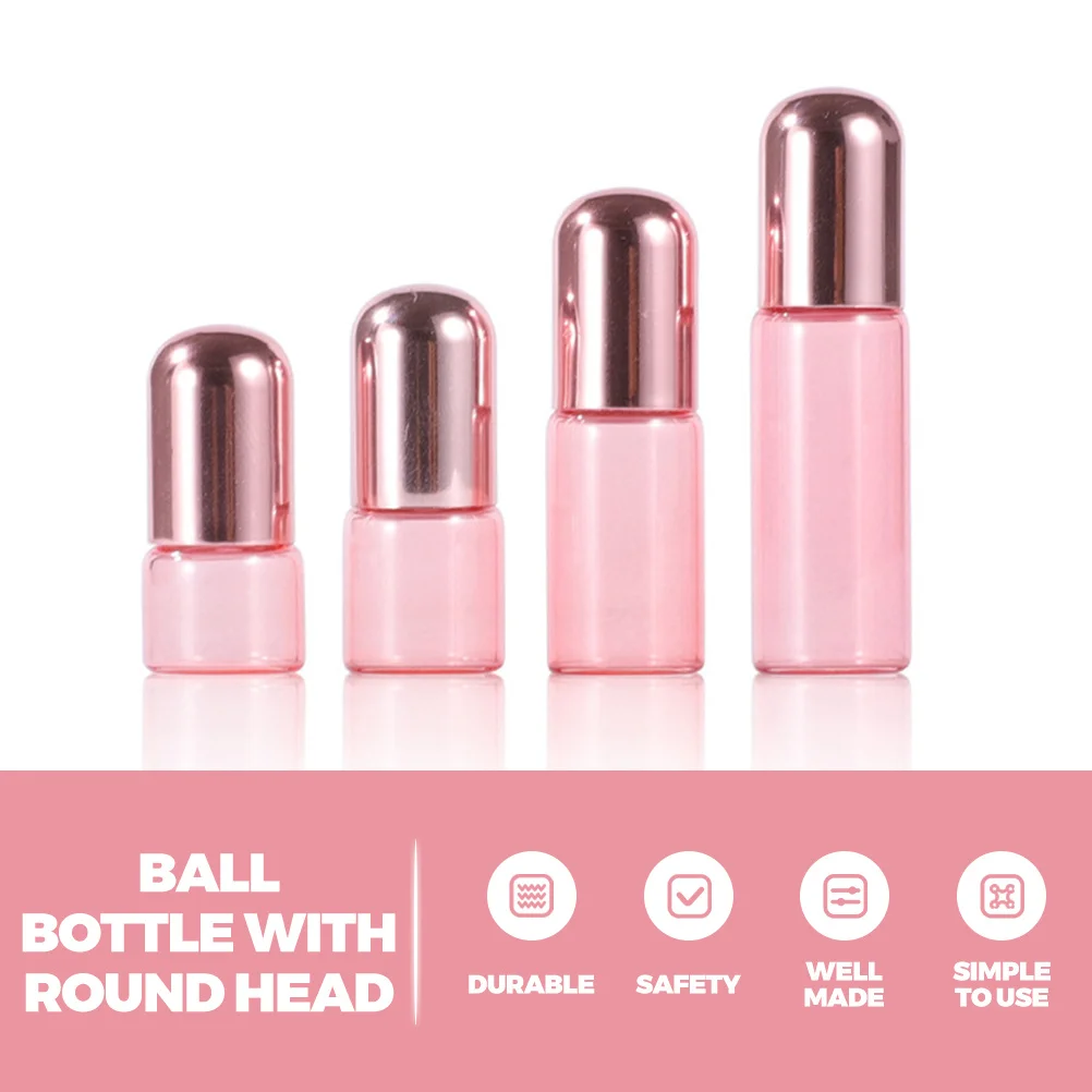 Flacons à bille rechargeables de 2 ml, 10 pièces, en verre doré rose, contenants d'huile essentielle, compacts, anti-fuite, pour mélanges de parfum, aromathérapie