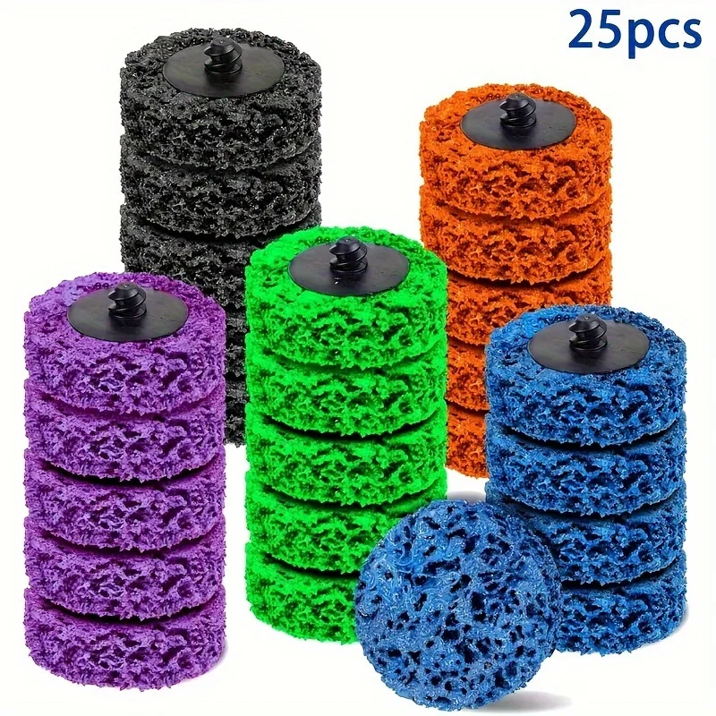 

25pcs Quick Change Sanding Disc Set - 2" Ceramic & Silicone Carbide, Multi-Color For Rust & Paint Removal, Durable For Polishing