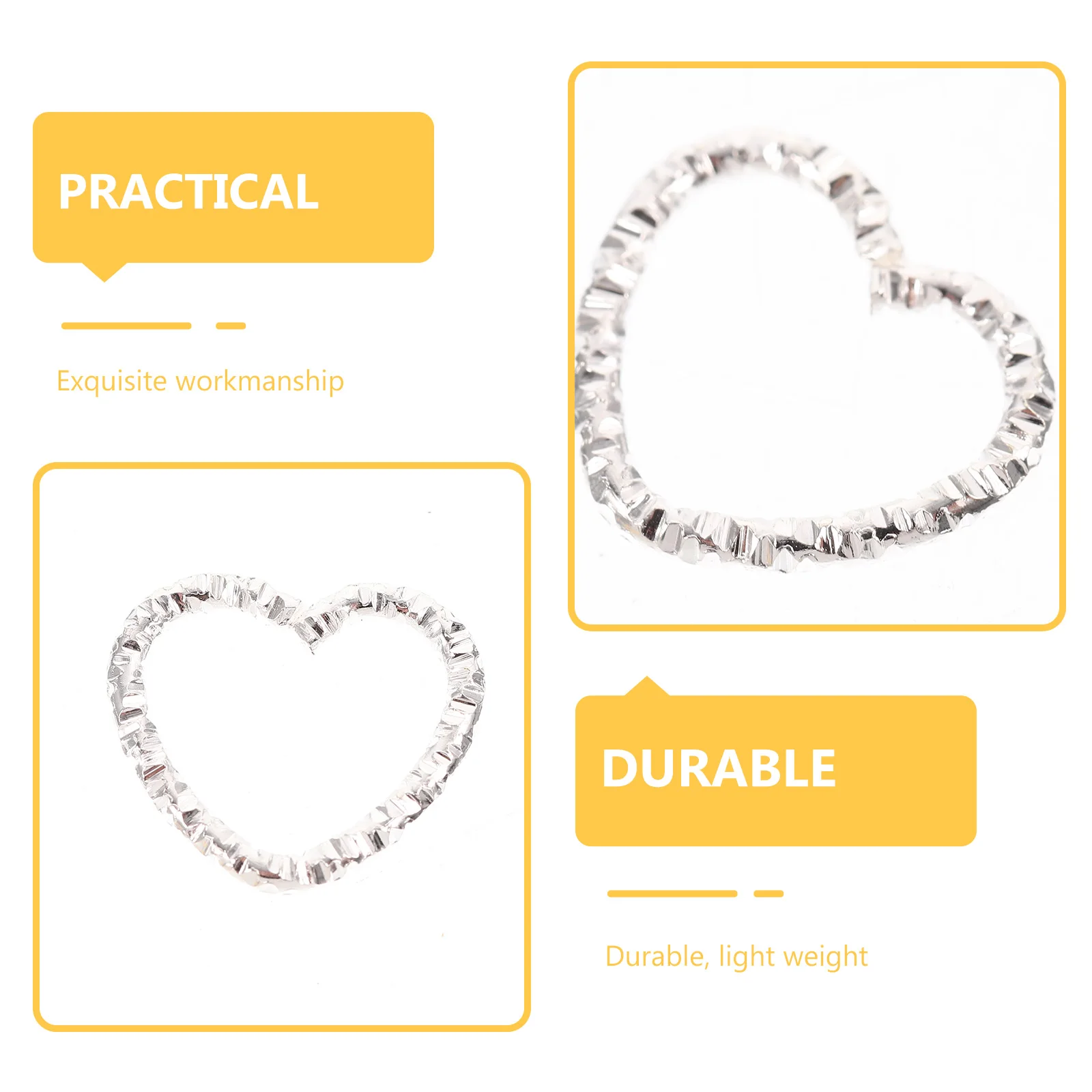 100 قطعة حلقات ربط القلب قسط سبيكة دائم Crafts بها بنفسك الحرف سلاسل المفاتيح مجوهرات اكسسوارات المعلقات سحر القلب سحر