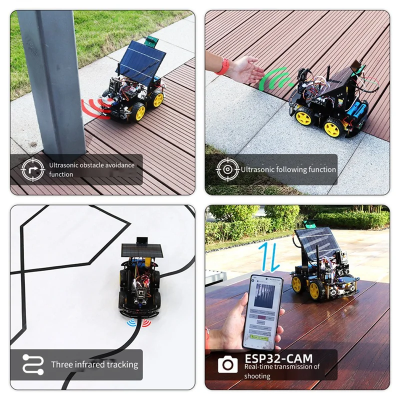 AC93-Solar Camera Programming Education Robot Car Ultrasonic Intelligent Programming Car
