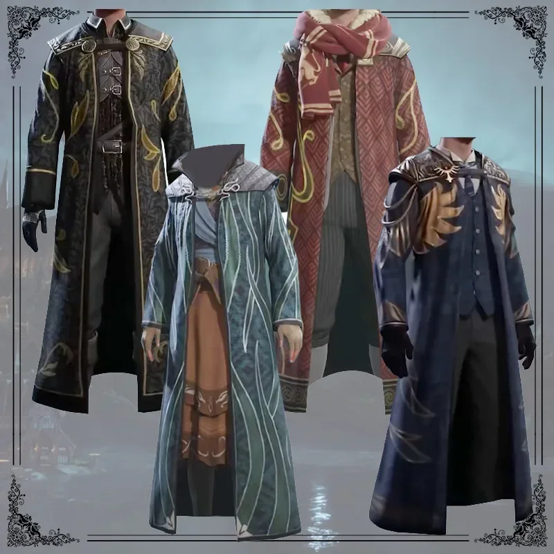 Game Legacy House Fanatic School Hooded Robe Wizard Cosplay Men Costume Magic Academy Student Roleplay Fantasia Fancy Dress T