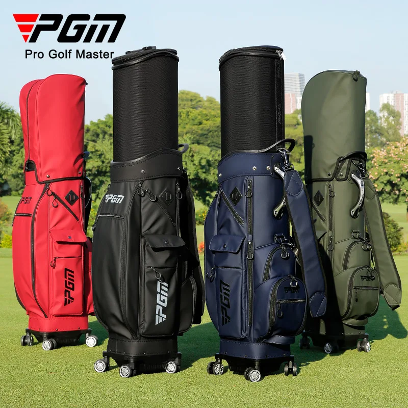 PGM Golf Bag Unisex Hard Shell Expansion Bag Four Wheel Flat Push Waterproof Inverted Club QB152