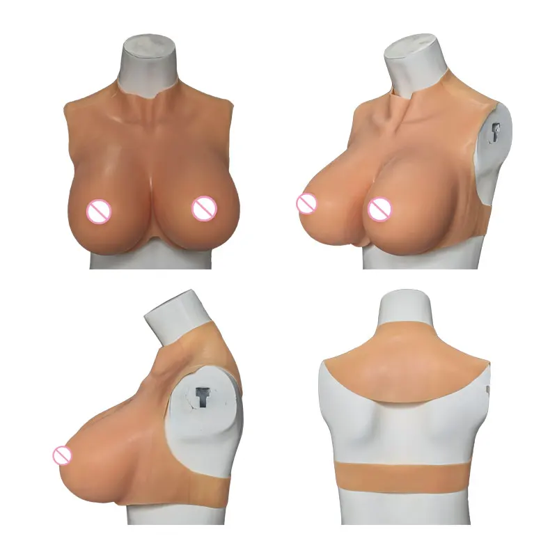 Huge Plump Silicone Breast Forms for Transgender Crossdressing Realistic Nipple Areola Soft Shake Enhance Chest Fake Boobs