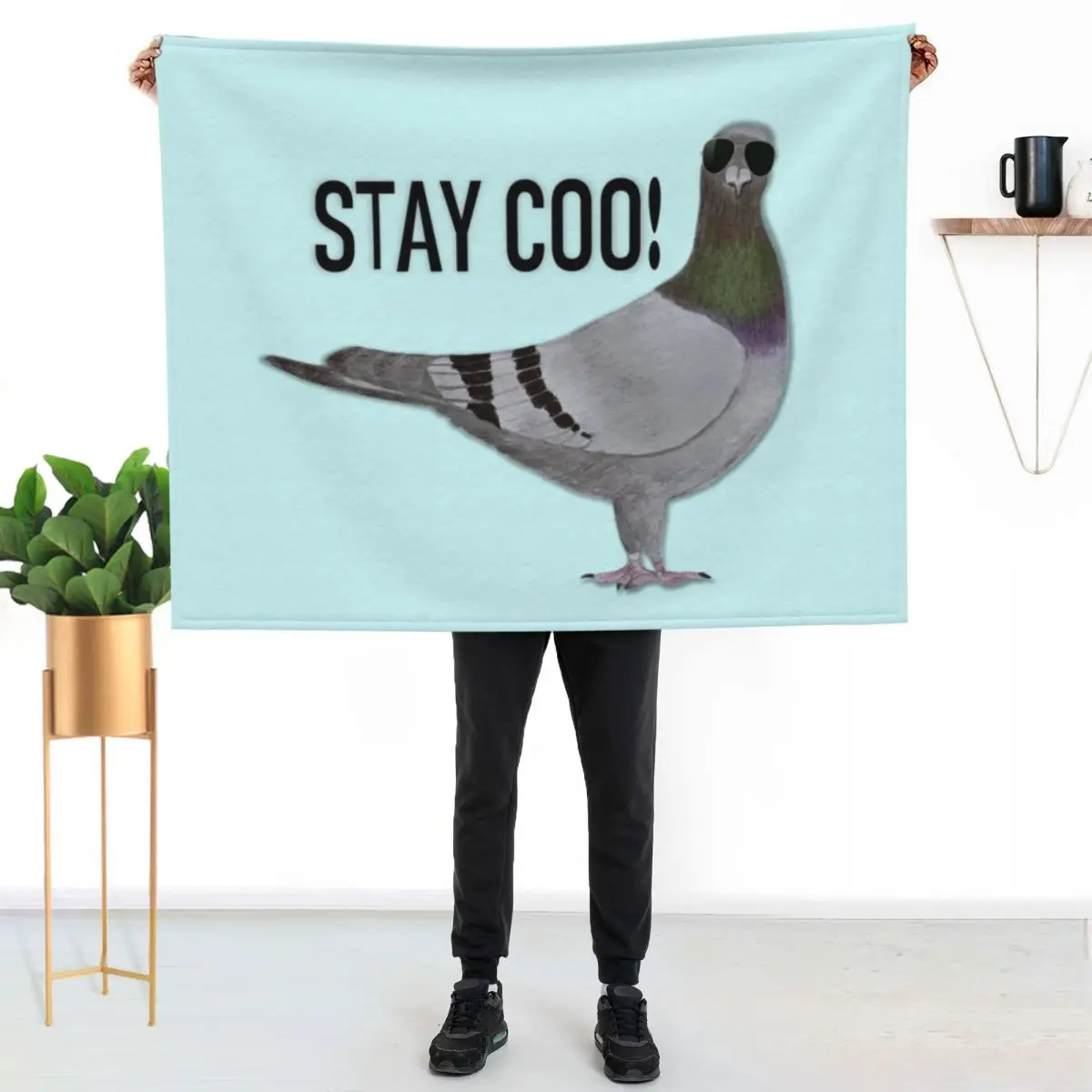 Stay Coo, Pigeon Throw Blanket Bed Fashionable Travel halloween Soft Beds decorative Winter beds Blankets