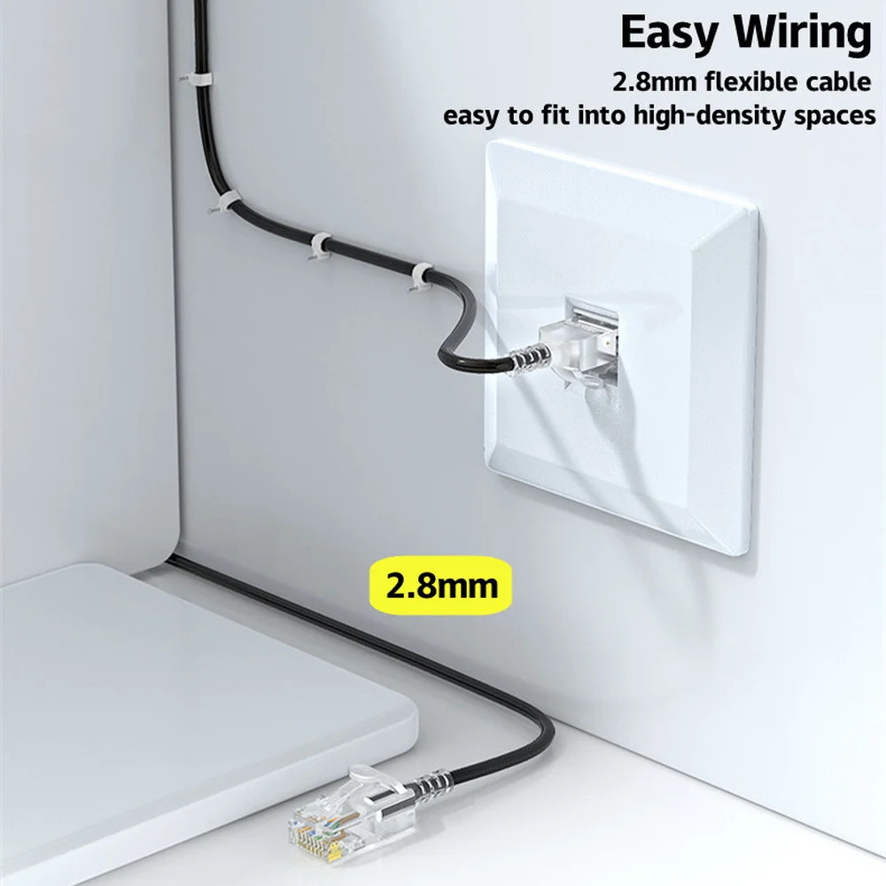 Cat6 Ethernet Slim Cable 10Gbps Network Cable 4 Twisted Pair Patch Cord Internet UTP Cat6a Lan Cable Ethernet RJ45 Slim Cable