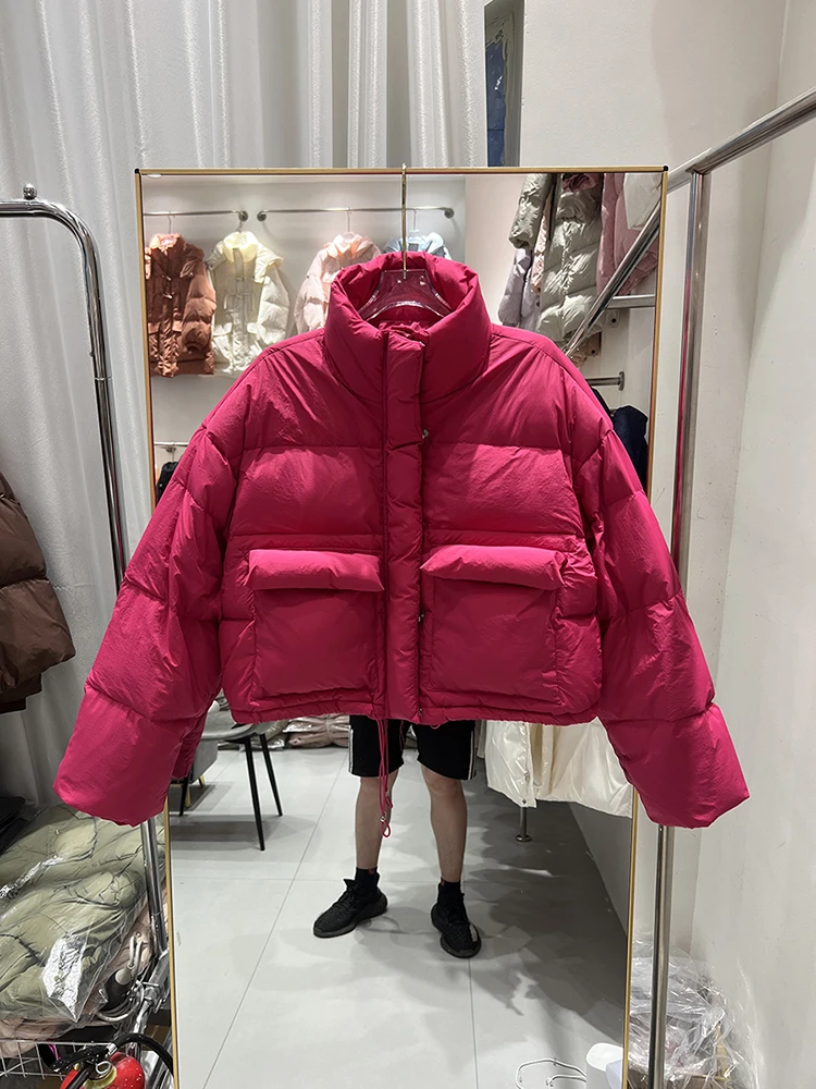 Winter 7 Colorful Women's Winter Puffer Jacket Down Parka Oversized Long Sleeve Puffy Coat Warm Quilted Jacket