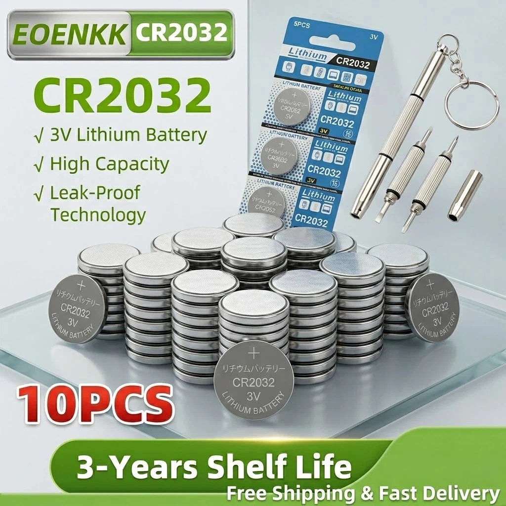 

CR2032 3V Lithium Battery 2-10pcs DL2032 BR2032 Button Coin Cells for Car Key Fob Watch Jewelry Scale Toys