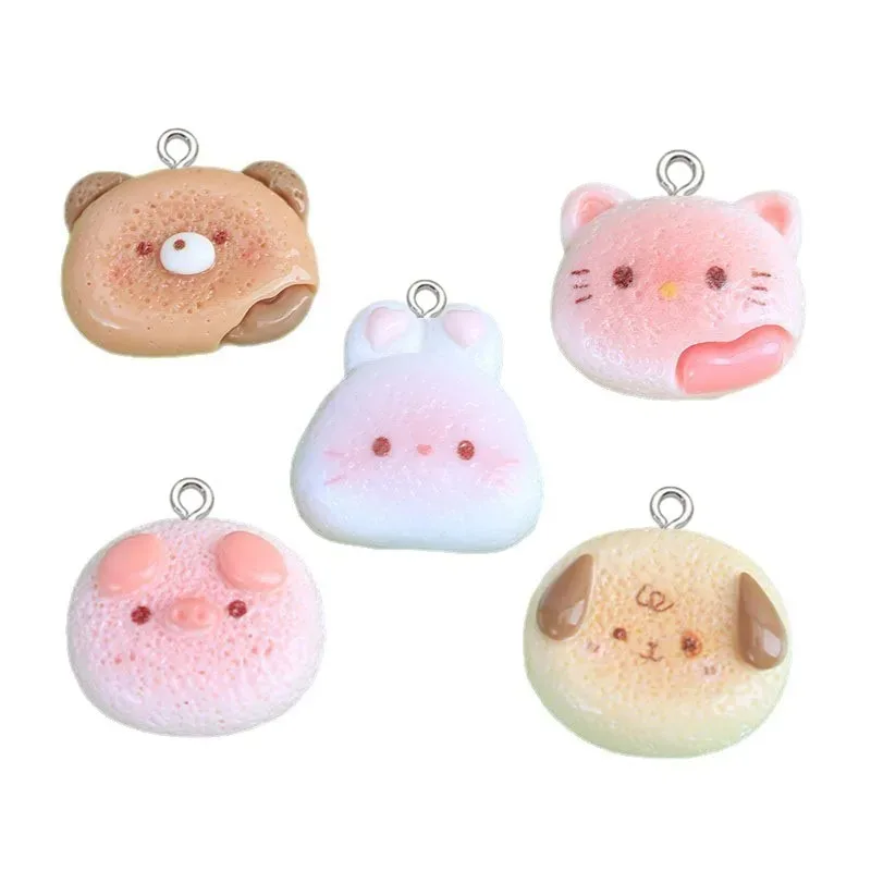 Breloques en résine en forme de lapin de dessin animé brillant, pendentifs mignons, accessoires de bricolage pour boucles d'oreilles, porte-clés, décoration de coque de téléphone, 10 pièces