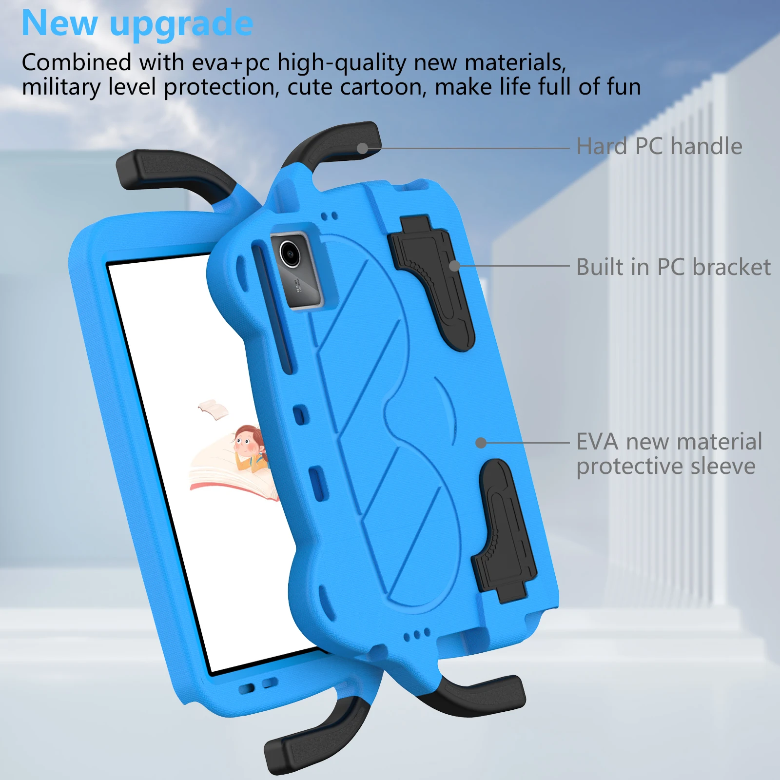 Funda de soporte de mano para Samsung Galaxy Tab A9 Plus, Funda protectora de cuerpo completo, EVA, a prueba de golpes, para niños, SM-X210, X216