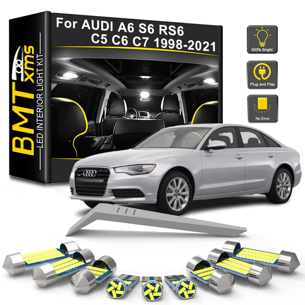 

Комплект автомобильных светодиодных лампочек BMTxms для Audi A6 S6 RS6 C5 C6 C7 1998-2011 2012 2013 2014 2015 2016 2017 2018 2019 2020 2021