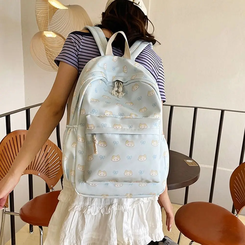 

Portable Creative Students School Bags Large Capacity Cute Cartoon Shoulder Bag Lightweight Breathable Girls' Backpack College