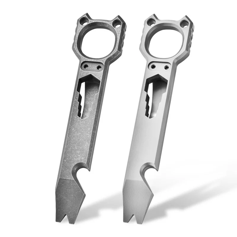 Titanium Alloy Crowbar Window Broken Bottle Opener Clip Keychain Wrench Unboxing Multifunctional Self Denfense Survival EDC Tool