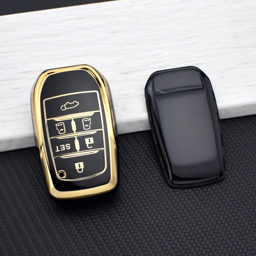 Soft TPU Anti-Scratch Car Key Case Cover for Toyota Land Cruiser Fortuner Camry Prado Crown Hilux Yaris Cross Innova Key Bag