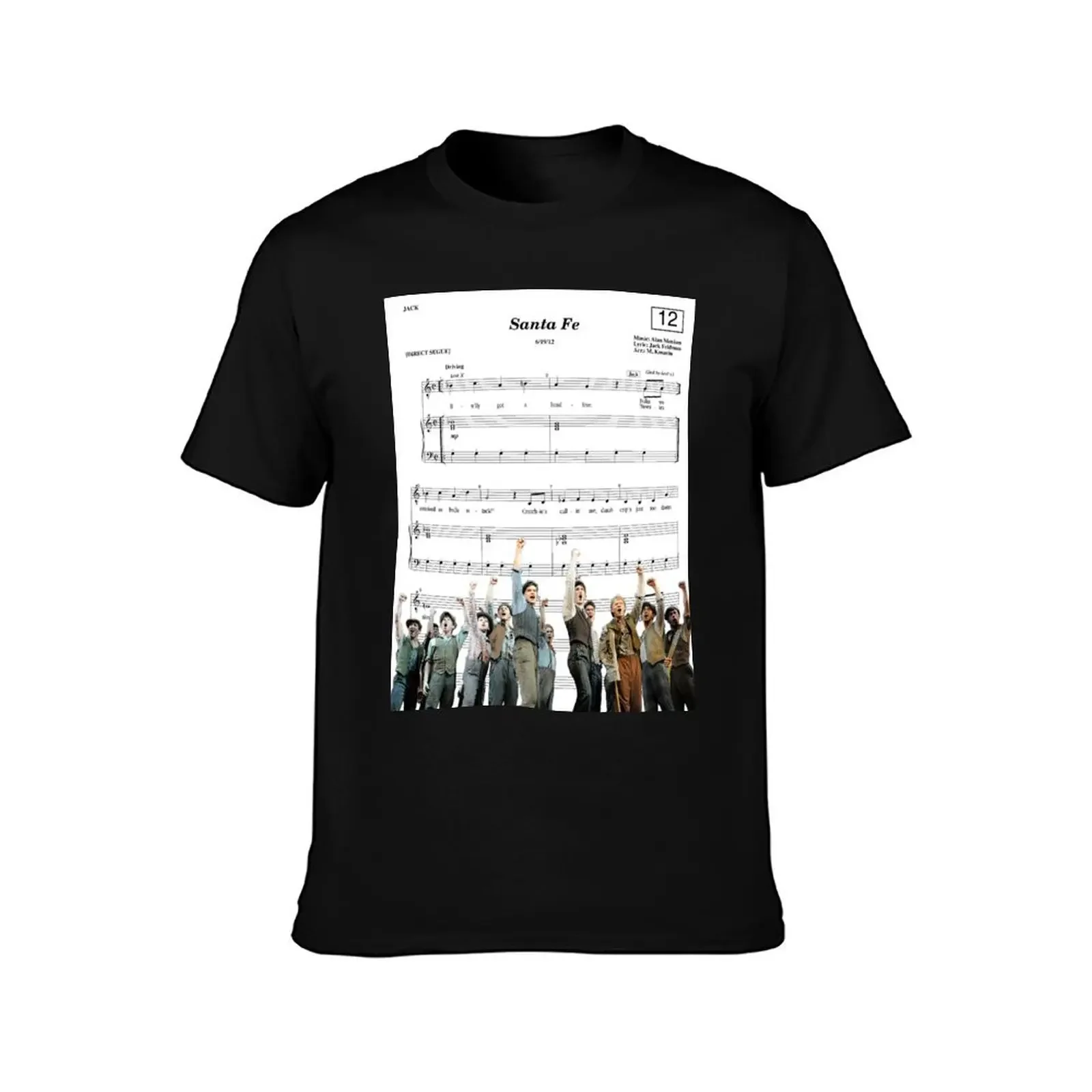 Newsies - Santa Fe - Sheet Music T-Shirt kawaii clothes oversizeds aesthetic clothes affliction shirts shirts graphic tee men