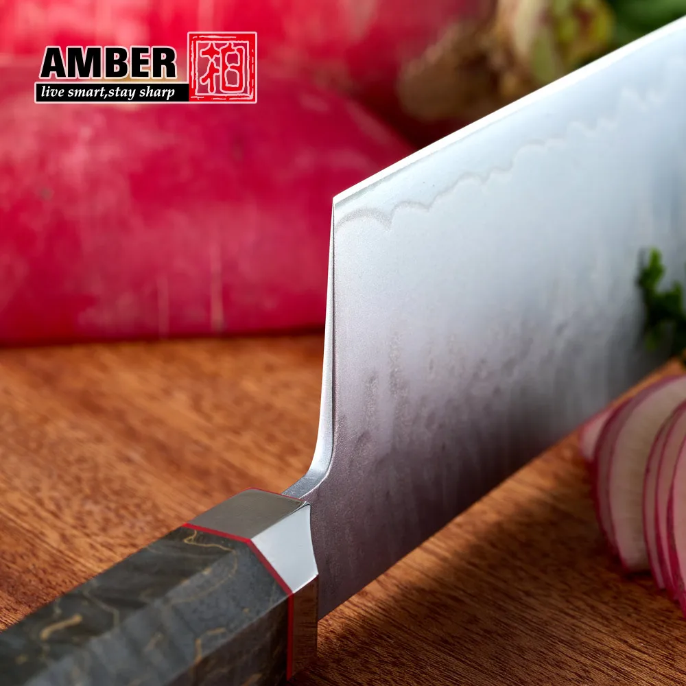 1-6 قطعة طقم سكاكين المطبخ دمشق 3-layer الكسوة الصلب السكاكين اليابانية سكين الطاهي اللحوم الساطور سكين الخبز عقدة الخشب مقبض