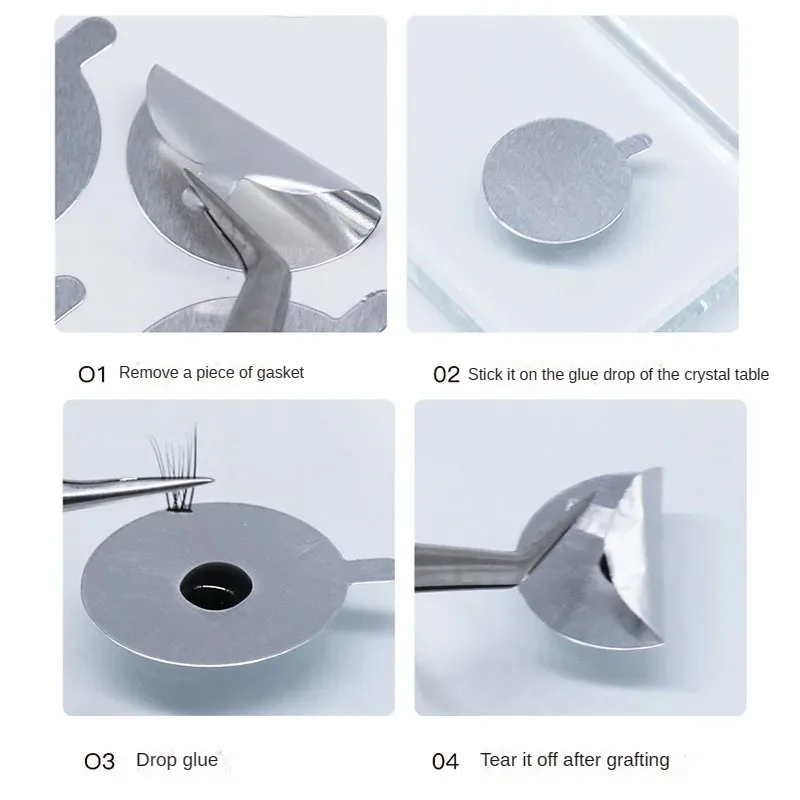 Disposable Eyelash Glue Holder Foil Pallet EyeLash Extension  Eye Pads Lashes Glue Sticker Stand on Jade Stone Makeup Tools