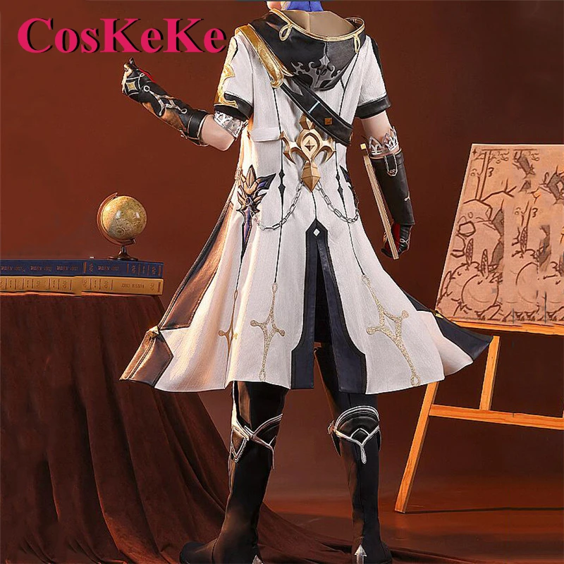 CosKeKe Albedo Cosplay Gioco Anime Genshin Impact Costume Bello Moda Battaglia Uniforme Uomini Halloween Party Gioco di ruolo Abbigliamento