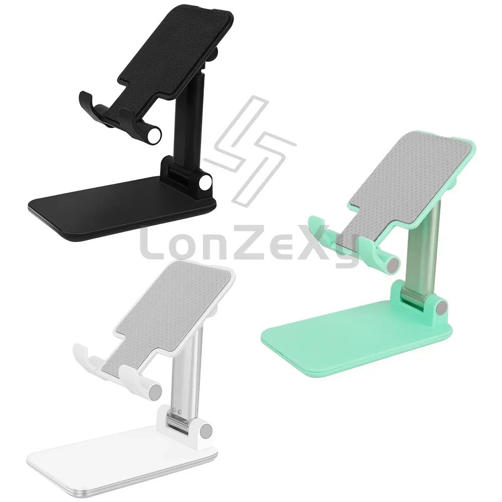 Foldable Adjustable Plastic Phone Stand Desktop Cell Phone Holder Bracket For Smartphone Black Silver Green Optional