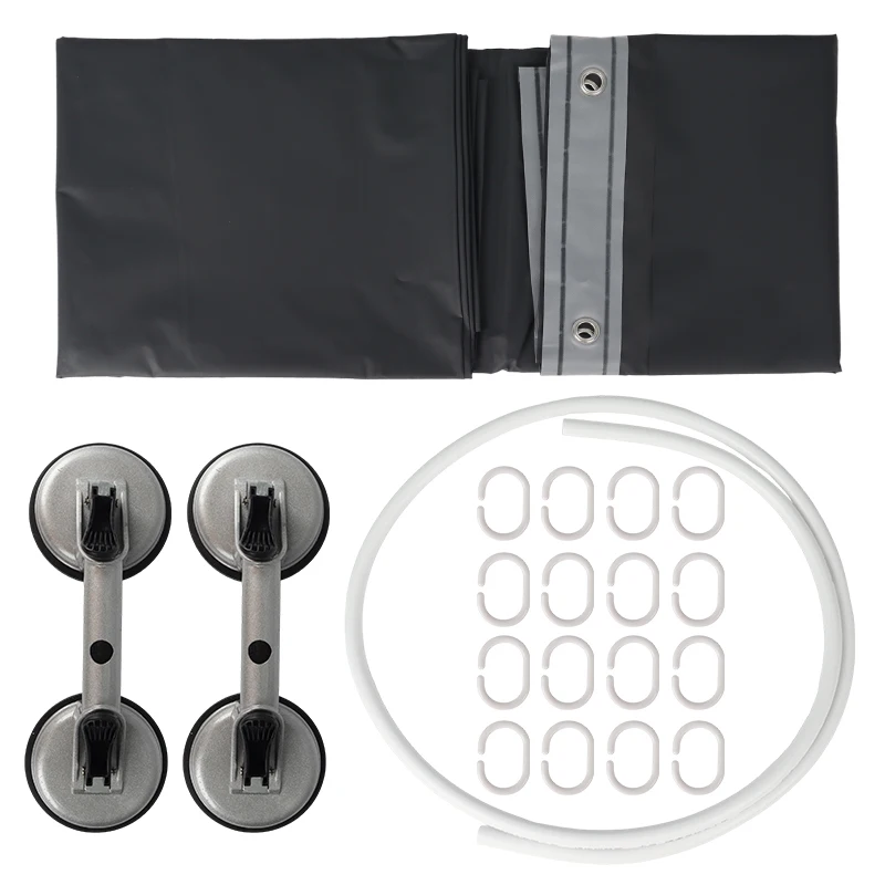Caravan Camping Outdoor Shower Cabin / Cubicle Kits With Suction Cups & Rod & Shower Curtain For Motorhomes