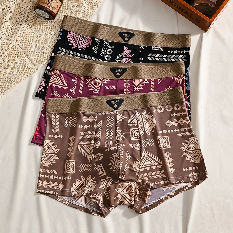 3 Stuks Boxershorts Heren Ondergoed Ijs Zijde Onderbroek Sexy Slipje 3A Antibacteriële Ademende Elastische Lingerie Plus Size L-6XL
