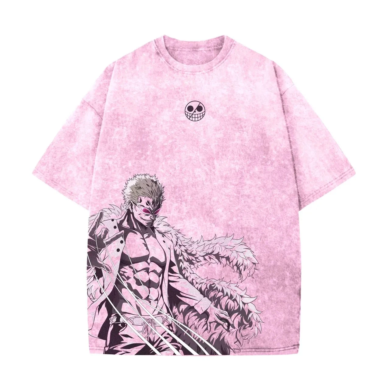 غسلها تي شيرت أنيمي قطعة واحدة Doflamingo الرجال Harajuku الصيف القطن اللياقة البدنية خمر الشارع المتضخم المرأة عادية قصيرة الأكمام