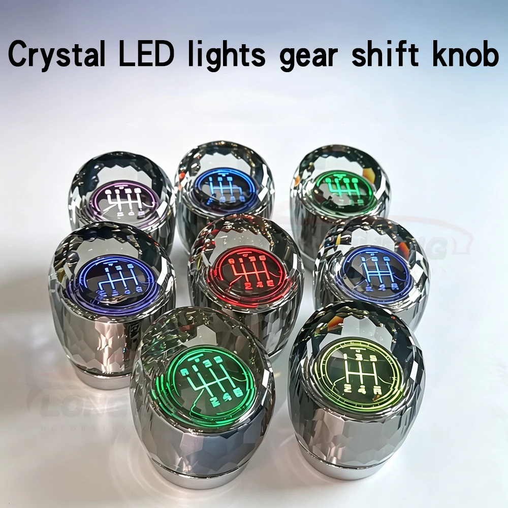 

For hyundai ix35 Soul Forte Elantra Upgrade LED light crystal 5 6 speed manual gear shift knob car universal accessories 10mm