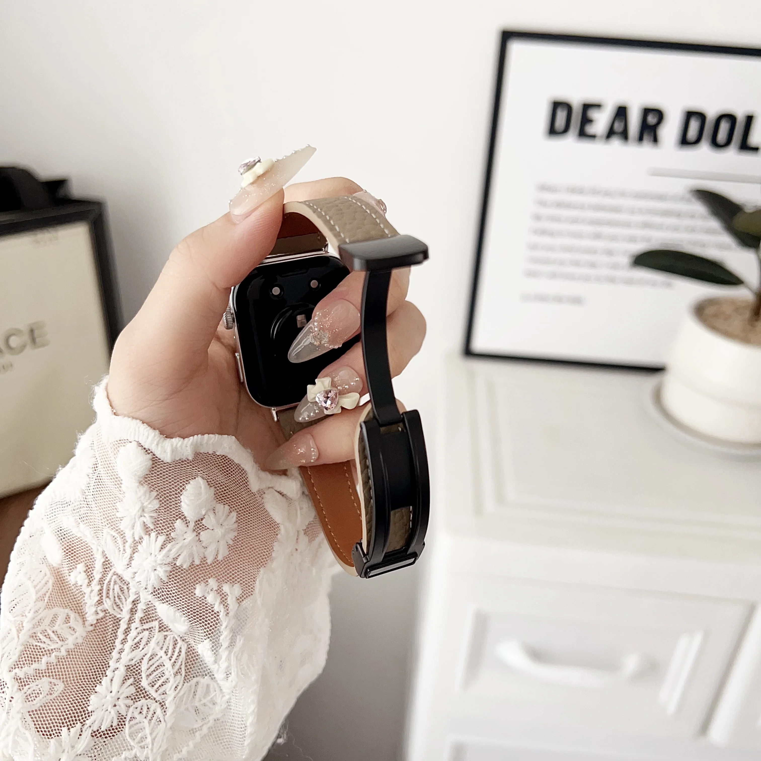 Magnetyczna klamra ssąca z Lychee life skór do zegarka Huawei FIT3 Smartwatch pasek dla mężczyzn dziewczynka dla huawei fit3