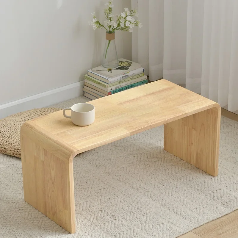 Solid Wood Removable Balcony Bed Tea Table Rubber Wood Shaped C Type Living Room Bedroom Room Home Decoration Bedside Table