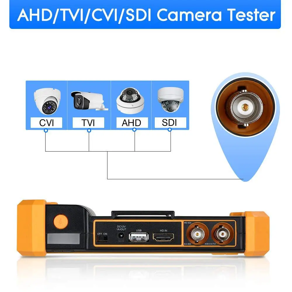 4 Trong 1 Camera Quan Sát Kiểm Tra Camera Video 8MP AHD TVI CVI SDI Camera Kiểm Tra Cáp Mini Di Động Màn Hình RS485 PTZ VGA HDMI Bút Thử Cho 5.0