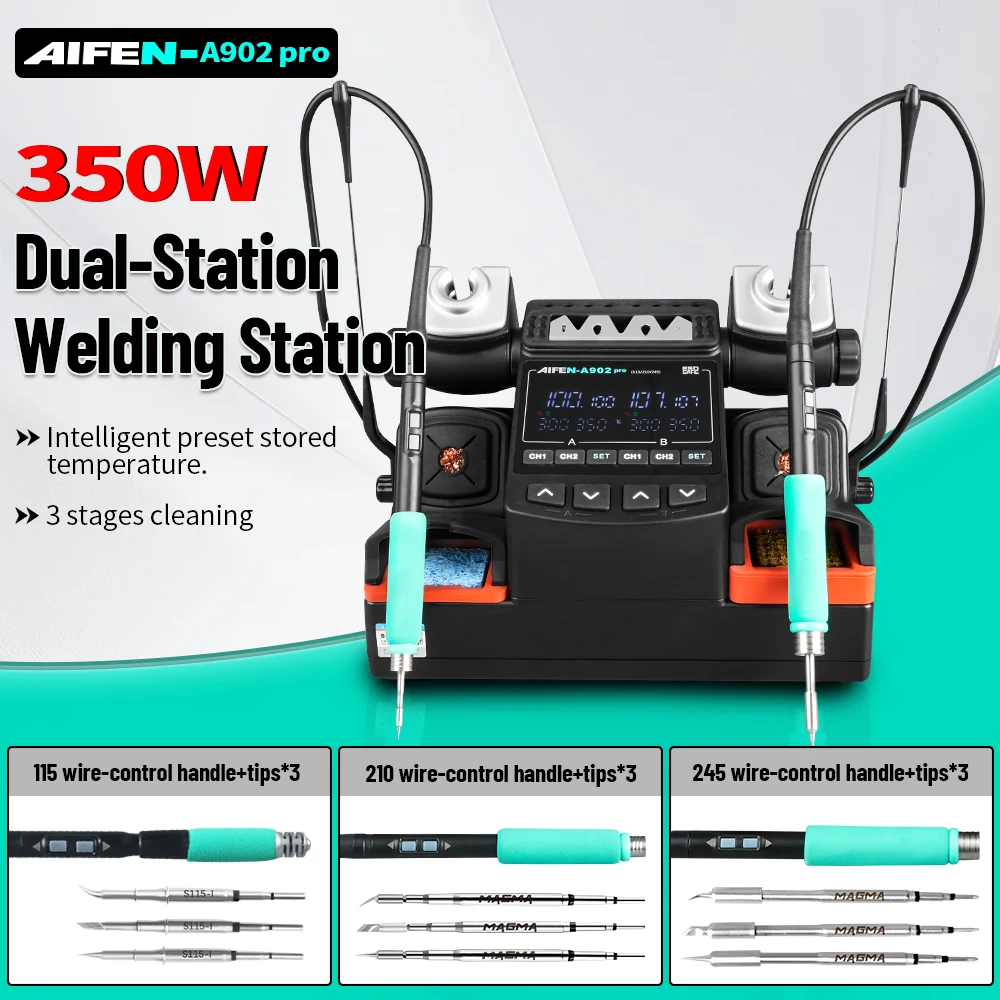 Station de soudage AIFEN A902PRO C115 C210 C245, double station de soudage et de reprise pour la réparation de circuits imprimés de téléphones portables, outils de soudage.
