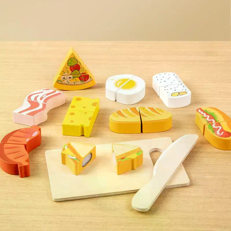 1 set simulatie snijden fruit voedsel spel spelen keukenaccessoires Montessori educatief speelgoed voor kinderen houten fantasiespeelgoed