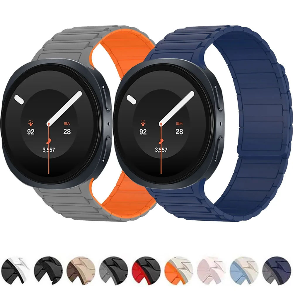 Silicone Strap for Samsung Galaxy Watch 9/8 44mm 40mm Magnetic Replaceable Wristband for Galaxy 8 Classic 46mm/Galaxy 9 Bracelet