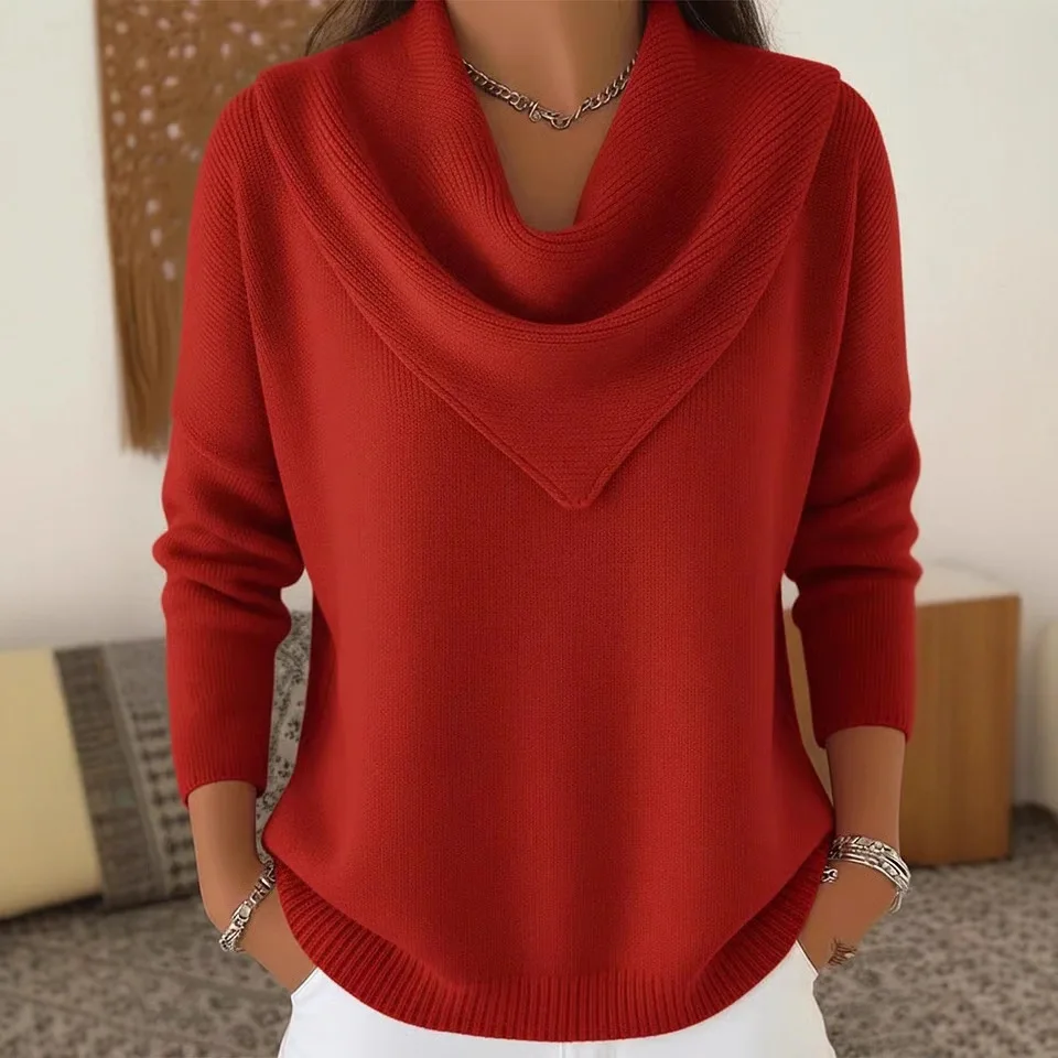 Ropa de mujer Pulls Femmes suéter de mujer 2025 Otoño e Invierno para mujer nuevas camisetas y suéteres de manga larga de Color sólido ropa