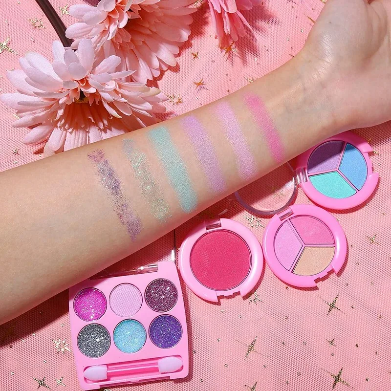 Kit de maquillaje Real para niñas, juego de maquillaje lavable de princesa, juguetes para niños, juego de simulación seguro y no tóxico para niñas, regalos de cumpleaños para niños/*-