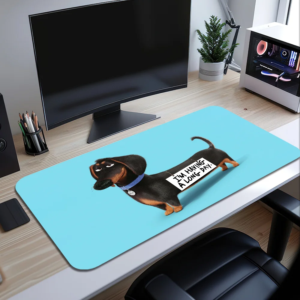 D-Dachshund Dog Cartoons Mouse Pad Desk Mat Large Non-slip Anti-fray Keyboard Ergonomic Office Rubber PC Home Custom