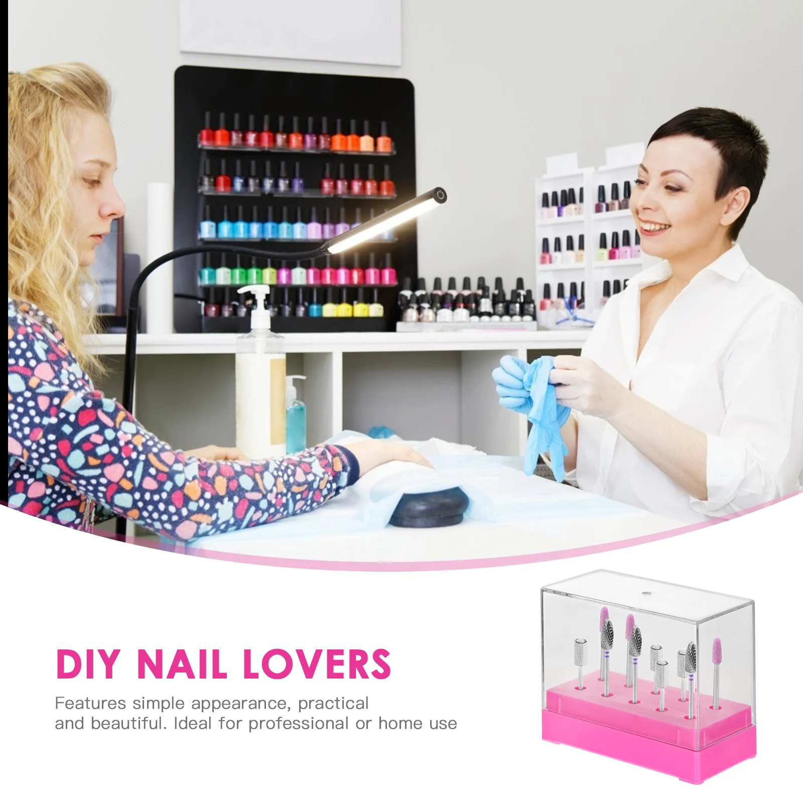 

Plastic Nail Bit Case Transparent Storage Box for Home Salon Clear Design Gift Idea Storage Box Accessories ganizer
