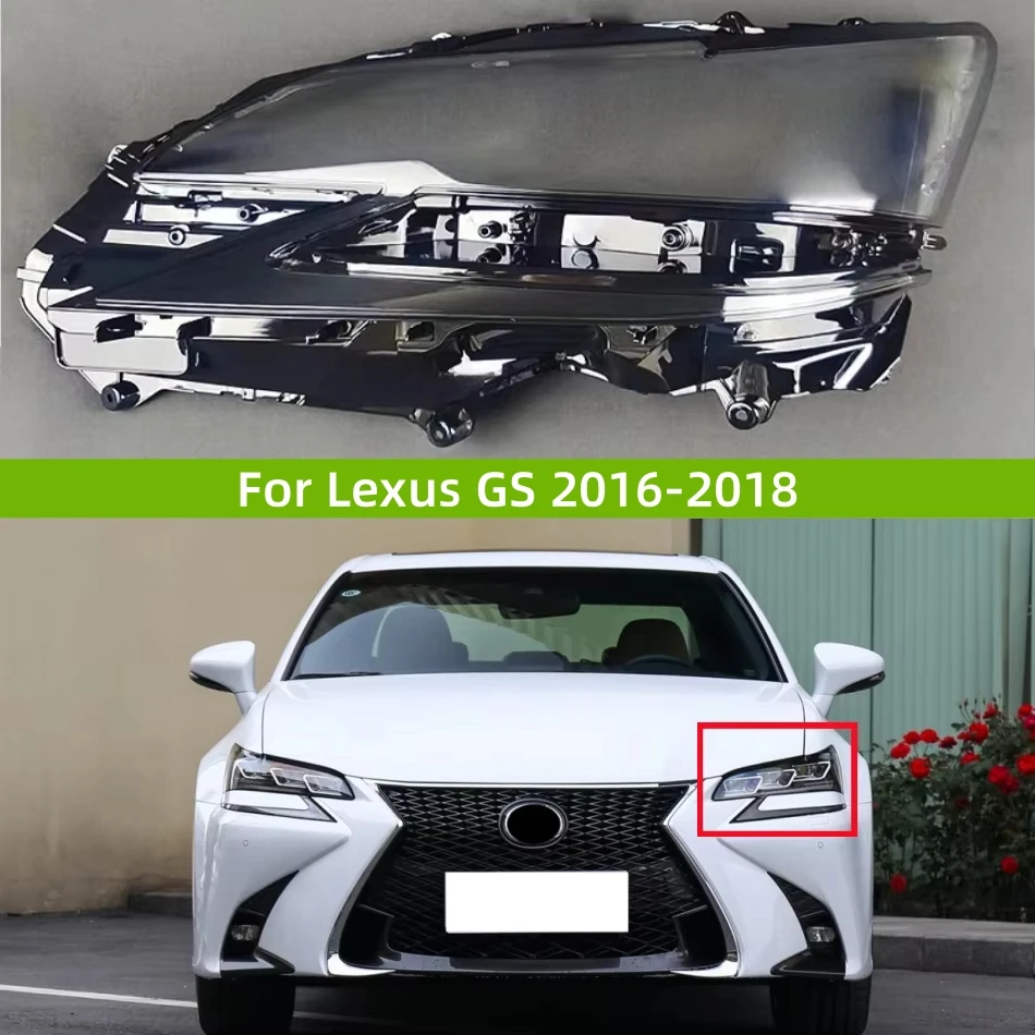 

Для Lexus GS GS200 GS300 GS450 2016 2017 2018, автомобильные аксессуары, прозрачный материал ПК, крышка передней лампы