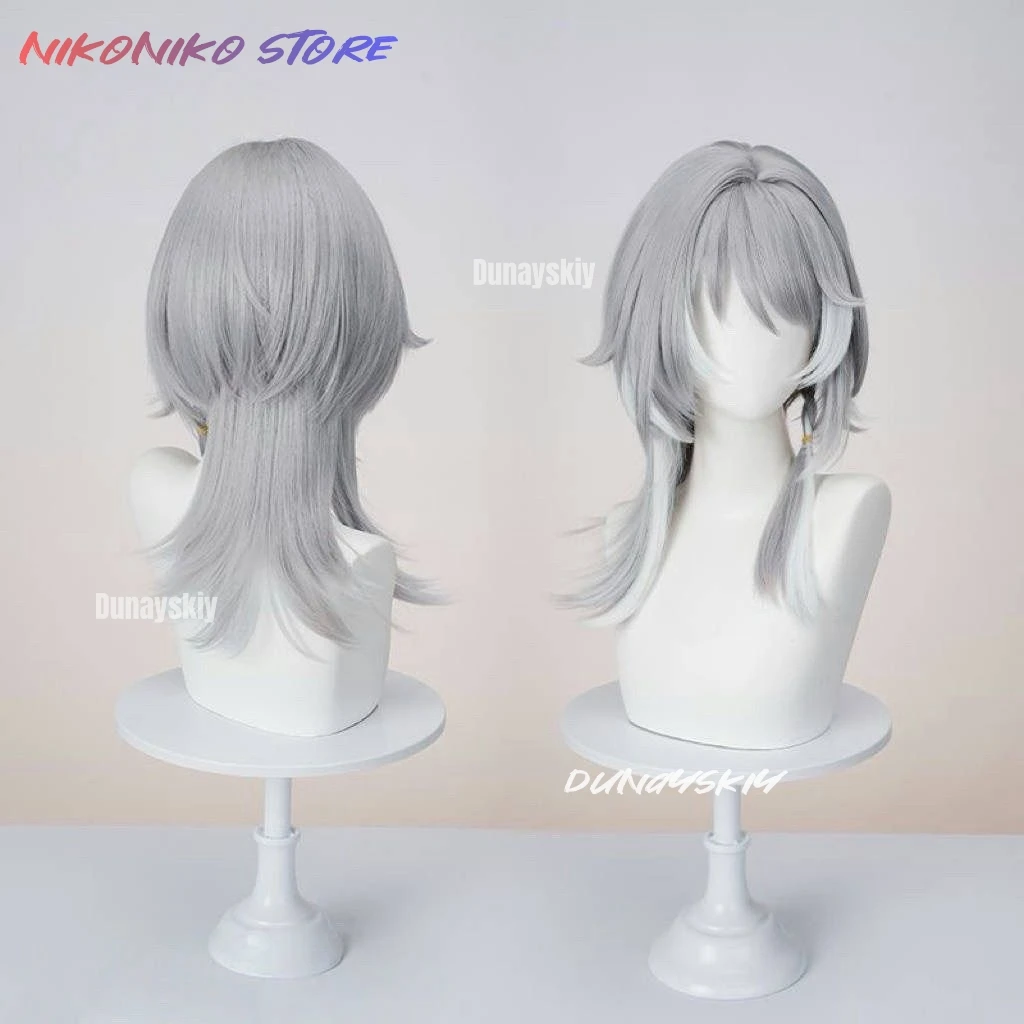 هونكاي ستار السكك الحديدية التشفير شعر مستعار تأثيري فضي رمادي الشعر مقاومة للحرارة الباروكات للنساء الفتيات الرجال كريسوس ورثة الحرة غطاء شعر مستعار كرنفال