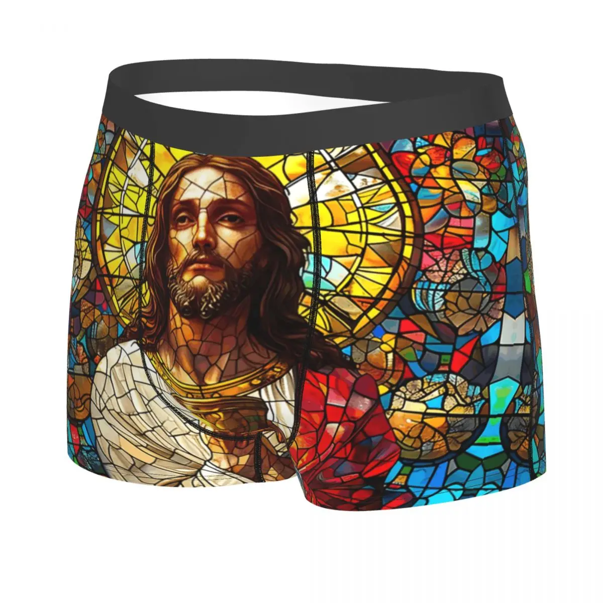 Custom Religious Jesus Christ Underwear Male Sexy Print Boxer Shorts Panties Briefs Breathable Underpants
