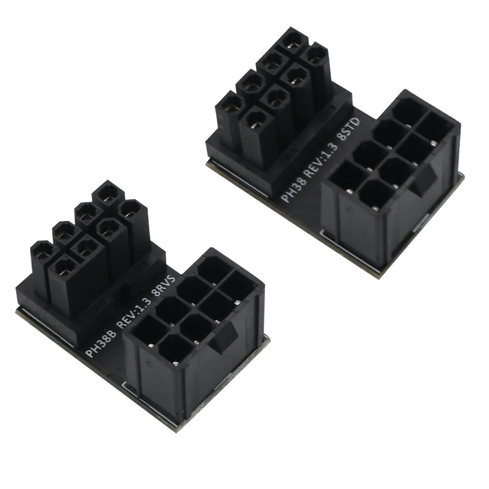 2 PièCes SéRies ATX 8Pin Femelle à 8Pin Mâle 180 DegréS Convertisseur D'Adaptateur D'Alimentation pour Carte D'Image de