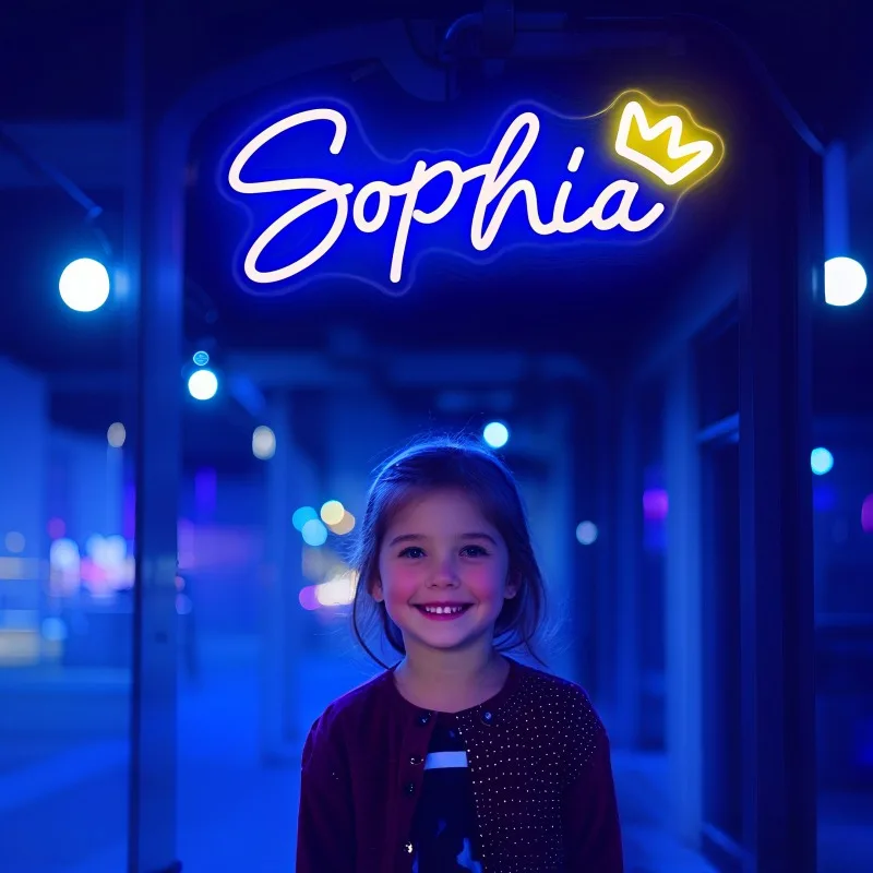 لافتة نيون LED مخصصة على شكل تاج - ديكور حائط يعمل بمنفذ USB لغرفة النوم/الحفلات - هدية مثالية لأعياد الميلاد وحفلات الزفاف والحفلات والعطلات