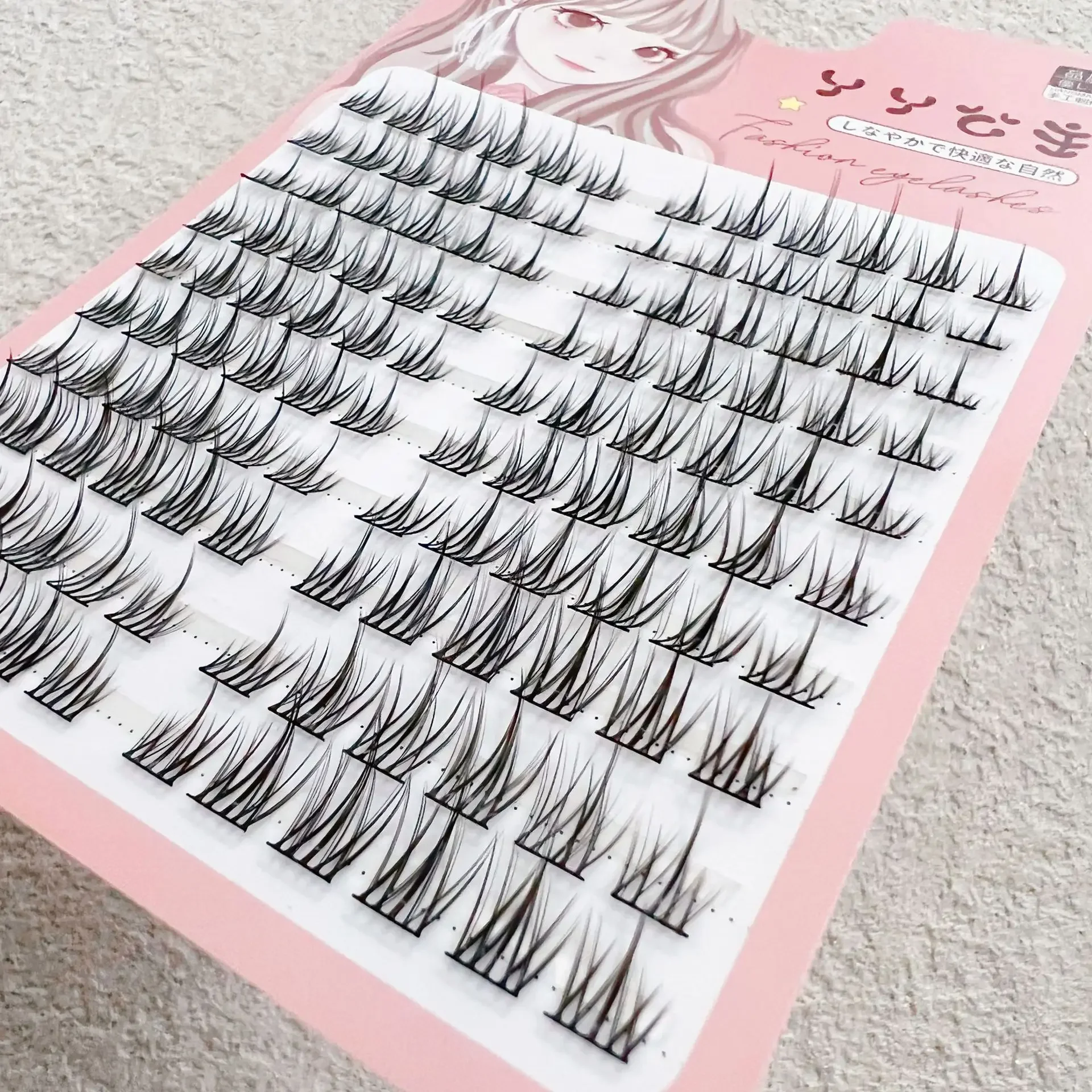 10 Rows of Large-capacity Sunflower False Eyelashes Comic Girl Natural Simulation Fairy Hair Single Tuft Grafted Eyelash Book