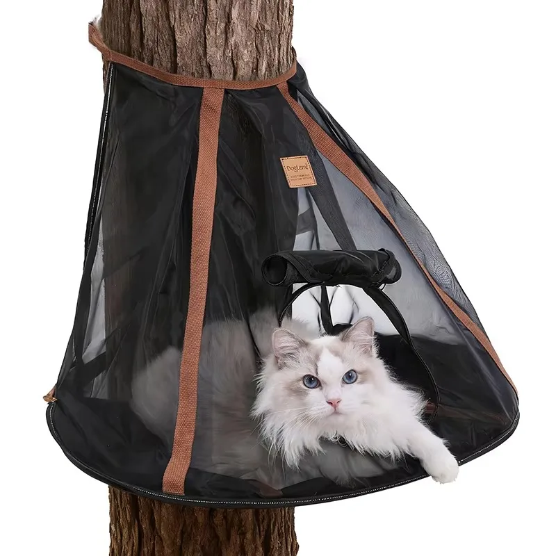 

Portable Nylon Pet Cage Tree-Mounted Insect-Proof Cat Hammock for Outdoor Sunbathing Weatherproof and Dampness-Resistant