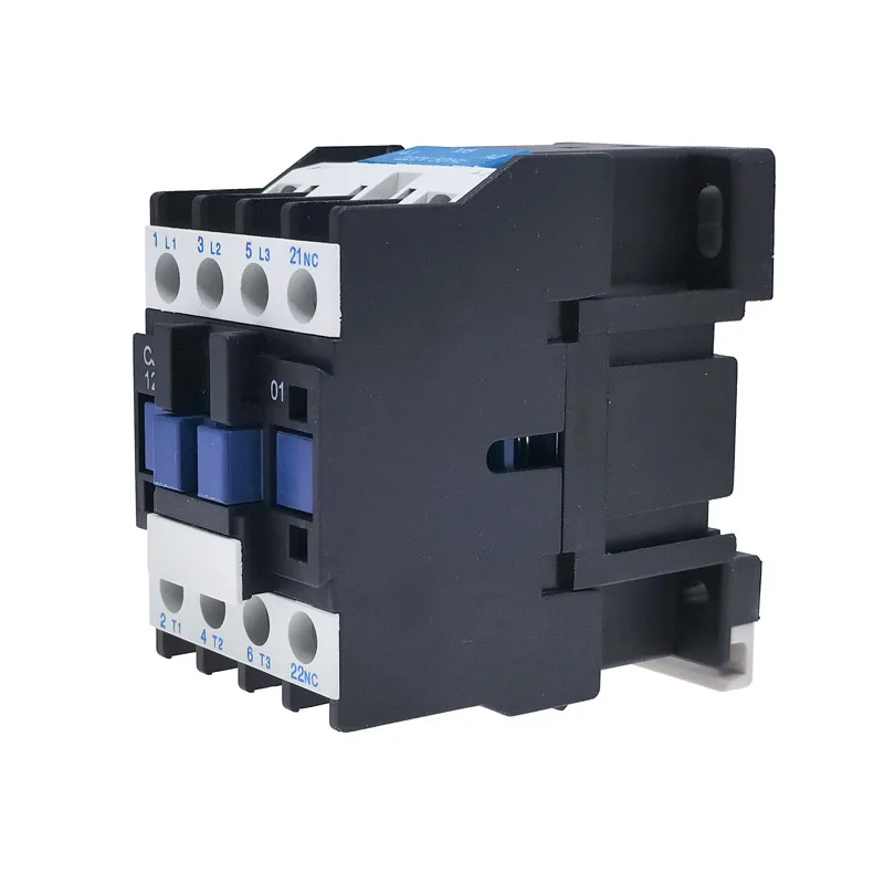 1 PCS CJX2-1210 CJX2-0910 Contactor Coil Voltage 220V 24VAC 1 Phase 380VAC 3 Phase NO NC 9A Din Rail 3P 12A