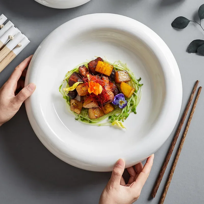 White Hotel Dishes Creative Nordic Tableware Home Porcelain Net Red Individualized Dishes Western Food French Food Set Dishes