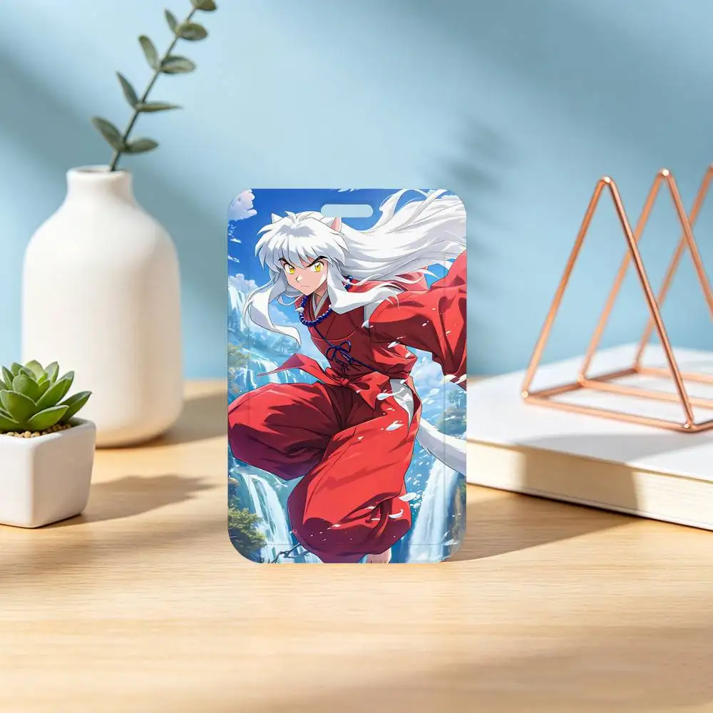 Retro I-Inuyasha Ausweishalter mit Etui für Büro, Schule, Namenskarte und Ausweise – Detail 5