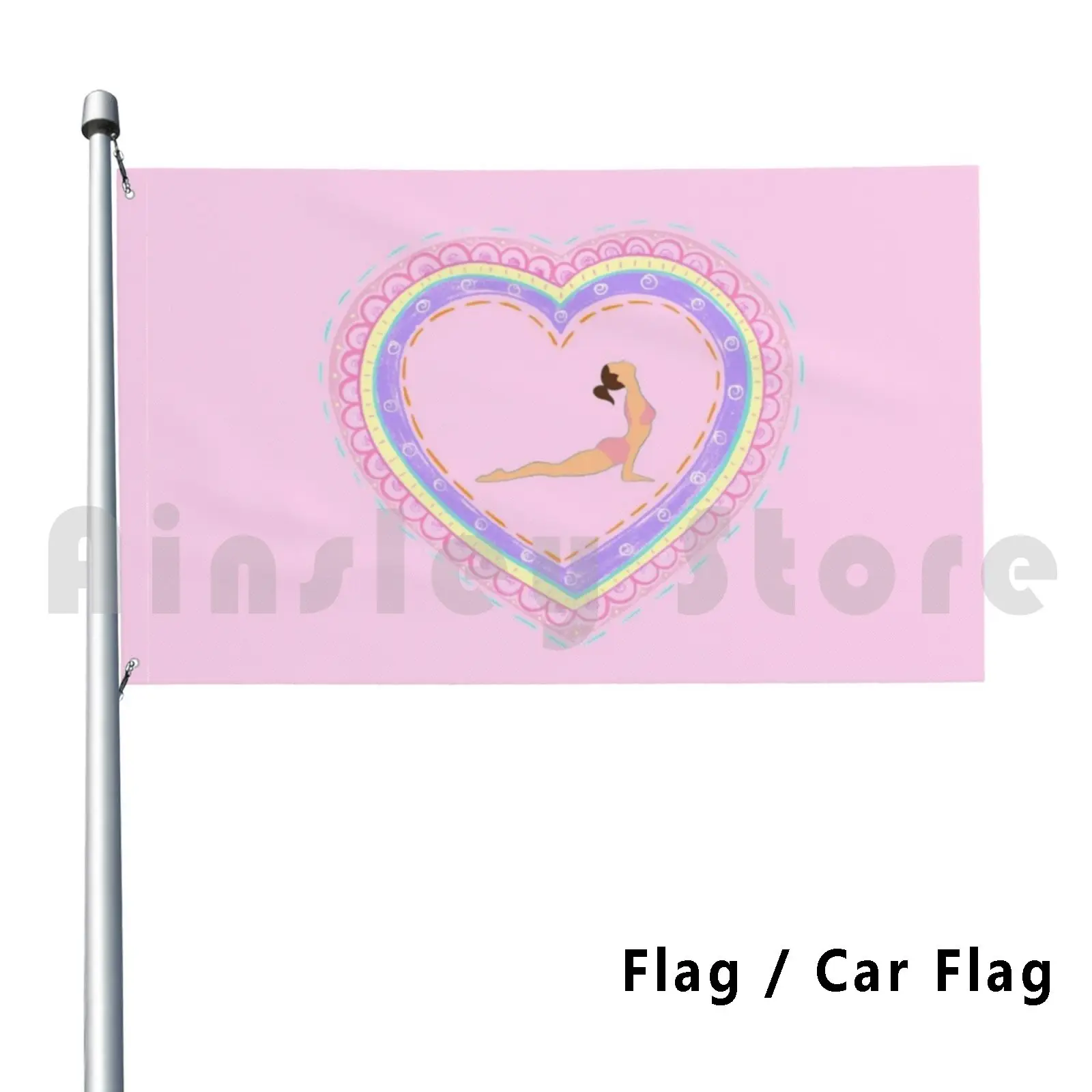 Yogini In Love Outdoor Decor Flag Car Flag Yoga Balance Madala Yogini Yogi Health Fitness Spiritual Art Namaste